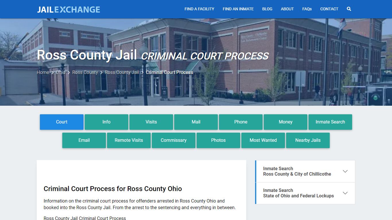 Ross County Jail Criminal Court Process - Jail Exchange