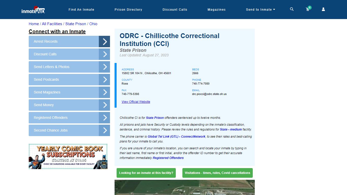 ODRC - Chillicothe Correctional Institution (CCI) & Inmate Search ...