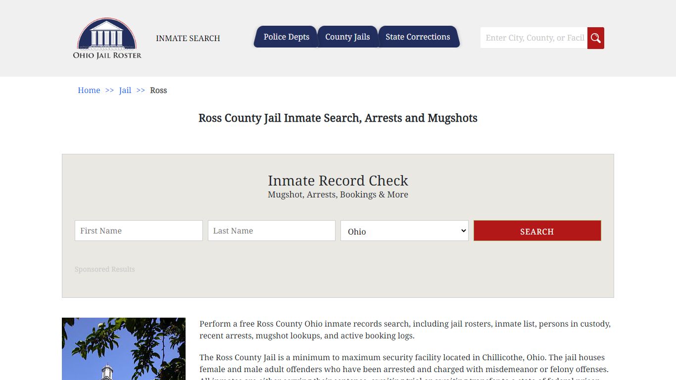 Ross County Jail Inmate Search, Arrests and Mugshots
